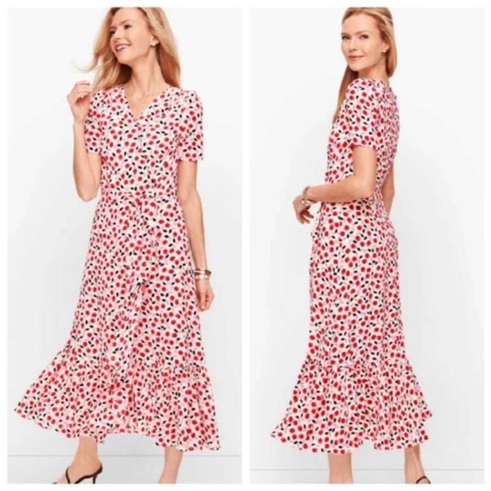 Talbots Pink Ruffled A-line Sundress 6P